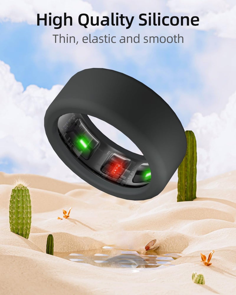 BandSmith Silicone Ring Cover Compatible with Oura Ring Protector, Elastic Case for Oura Ring Gen 4/3 Working Out - Patent Protected (Neutral Nest-10P, S for 678910) - Image 3